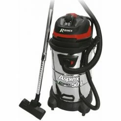 RIBIMEX Aspirateur Bidon 50 Litres Aspirix50 1200w Inox Avec Prise Machine Outil