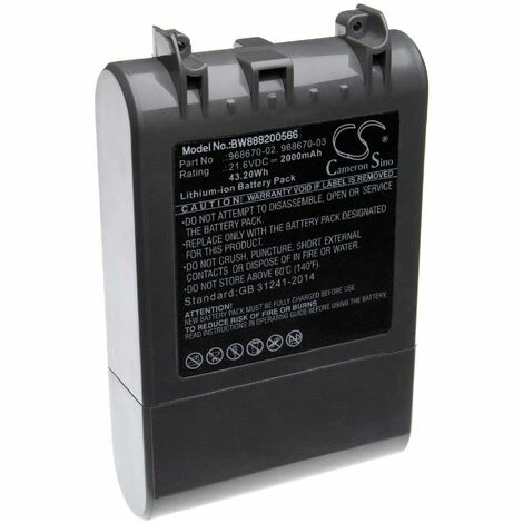 vhbw Batterie compatible avec Dyson SV11, V7, V7 Animal, V7 Motorhead Pro aspirateur, robot électroménager (2000mAh, 21,6V, Li-ion) Vhbw Batterie Compatible Avec Dyson SV11, V7, V7 Animal, V7 Motorhead Pro Aspirateur, Robot électroménager (2000mAh, 21,6V, Li-ion) -Aspirateur et sac Soldes 25183284 4