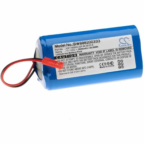 vhbw batterie remplacement pour Electropan ICP 186500-22F-M-3S1P-S pour robot électroménager (2600mAh, 11,1V, Li-ion) Vhbw Batterie Remplacement Pour Electropan ICP 186500-22F-M-3S1P-S Pour Robot électroménager (2600mAh, 11,1V, Li-ion) -Aspirateur et sac Soldes 25183963 1