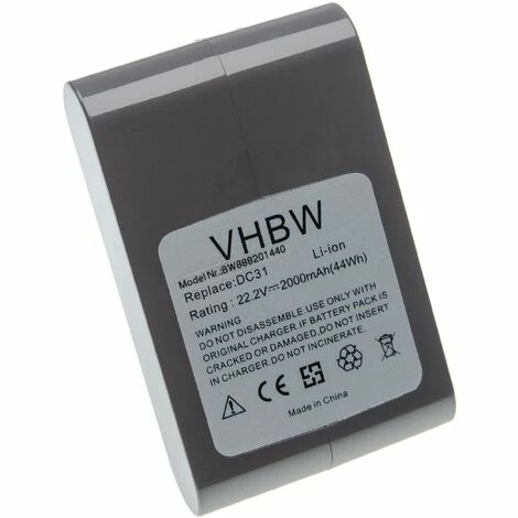 vhbw Batterie remplacement pour Dyson 17083-3009, 17083-5010, 965557-03, Type-B pour aspirateur, robot électroménager - Type B (2000mAh, gris) Vhbw Batterie Remplacement Pour Dyson 17083-3009, 17083-5010, 965557-03, Type-B Pour Aspirateur, Robot électroménager - Type B (2000mAh, Gris) -Aspirateur et sac Soldes 31103992 1