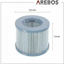 AREBOS Filtre De Piscine | 6X Cartouches De Filtre Spa Hot Tubs | Filtre Antimicrobien | Bleu -Aspirateur et sac Soldes 32697582 4