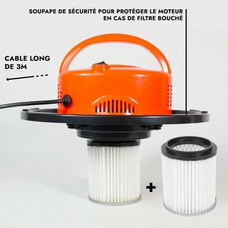 RONDY Aspirateur à cendres 1200W 20L - 2 Filtres HEPA fournis - Aspiration cendres et poussières pour résidus jusqu'à 60° RONDY Aspirateur à Cendres 1200W 20L - 2 Filtres HEPA Fournis - Aspiration Cendres Et Poussières Pour Résidus Jusqu'à 60° -Aspirateur et sac Soldes 36598205 3