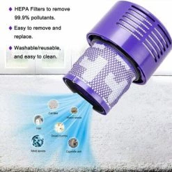 BETTERLIFE 2 Pack Filtre De Remplacement Pour Dyson V10 Cyclone, V10 Absolute, V10 Animal, V10 Total CleanRemplacez La Pièce Dyson -Aspirateur et sac Soldes 41480900 5
