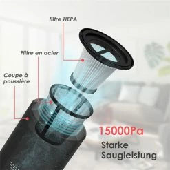 Filtre Hepa Aspirateur Amovible Réutilisable En Acier-les Accessoires De Aspirateur GEKER AR191 Noir -Aspirateur et sac Soldes 41978416 4