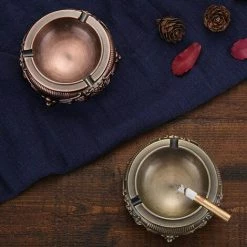 AIDUCHO Cendrier Rétro En Métal Pour Intérieur Et Extérieur (Bronze) -Aspirateur et sac Soldes 43435116 3