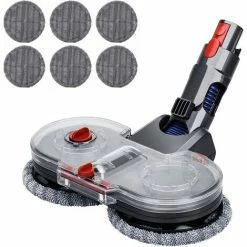 HIASDFLS Tête De Balai Électrique Pour Dyson V11 V10 V8 V7 Aspirateur Sans Fil, Accessoire De Rechange De Brosse De Sol Pour Parquet Sols Durs, Avec Réservoir D'Eau Et 6 Tampons De Balai (Mop Head)