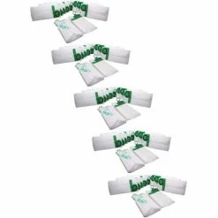 Vhbw 50x Sacs Remplacement Pour Vorwerk FP140/150 Pour Aspirateur - Microfibres Non Tissées, 26cm X 14cm, Blanc / Vert