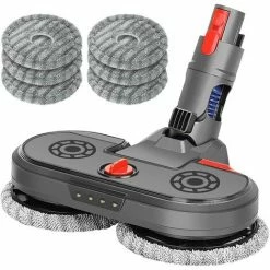 DKSFJKL Tête De Balai Electrique Pour Dyson V15 V11 V10 V8 V7 Avec Réservoir D'eau Intégré, LED Lumière, Vadrouille Lavable