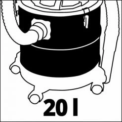 Einhell Aspirateur à Cendres Sur Roulette TC-AV 1620 DW (1250 W, Cuve 20L) -Aspirateur et sac Soldes 48015219 5