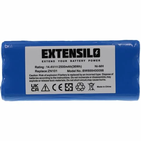 EXTENSILO Batterie compatible avec Dirt Devil M612 Spider, M611, Puck M610, M612 aspirateur, robot électroménager (2500mAh, 14,4V, NiMH) EXTENSILO Batterie Compatible Avec Dirt Devil M612 Spider, M611, Puck M610, M612 Aspirateur, Robot électroménager (2500mAh, 14,4V, NiMH) -Aspirateur et sac Soldes 48679755 1