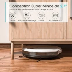 APOSEN Aspirateur Robot, Robot Aspirateur Avec Navigation Gyroscopique, Cartographie, 4 Modes De Nettoyage，Auto-charge -Aspirateur et sac Soldes 51137799 3