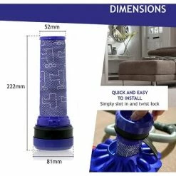 KARTOKNER Filtre Pour Dyson DC28 DC28C DC37 DC39 DC39I DC53 Aspirateur -Aspirateur et sac Soldes 51373097 4