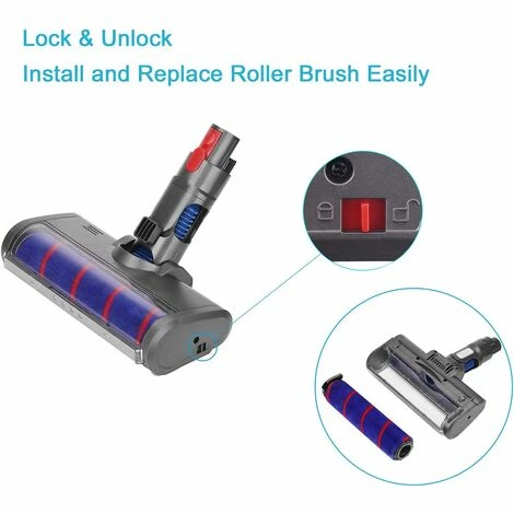 KARTOKNER Tête de Brosse électrique à Roulettes Douce pour Dyson V11 V10 V8 V7 Aspirateur, Accessoire de Remplacement d'Outil de Brosse pour Parquet/Sols Durs/Tapis/Nettoyage des Coins Sombres KARTOKNER Tête De Brosse électrique à Roulettes Douce Pour Dyson V11 V10 V8 V7 Aspirateur, Accessoire De Remplacement D'Outil De Brosse Pour Parquet/Sols Durs/Tapis/Nettoyage Des Coins Sombres -Aspirateur et sac Soldes 52641510 3