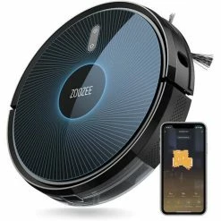 ZOOZEE Aspirateur Robot Z50 2-en-1 Aspirateur Et Vadrouille Avec Batterie LG 5200mAh 3000Pa MAX Suction Fonctionne Avec Alexa & Siri Pour Poils D'animaux, Sols Durs Et Moquette
