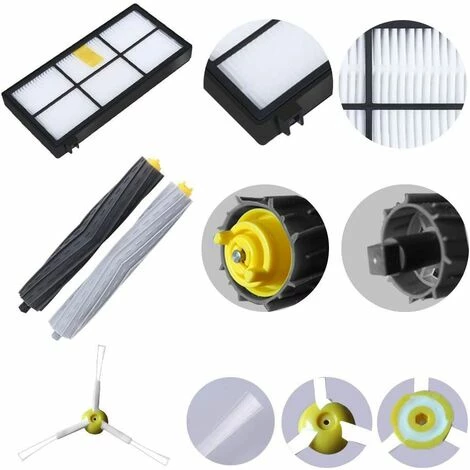 CADEAUX Kit Pièces Accessoires Compatible avec Roomba Serie 800 805 850 860 865 866 870 871 880 886 890 891 895 896 900 960 965 966 980 Filtres et Brosses pour Aspirateur Robot de, 24in1 CADEAUX Kit Pièces Accessoires Compatible Avec Roomba Serie 800 805 850 860 865 866 870 871 880 886 890 891 895 896 900 960 965 966 980 Filtres Et Brosses Pour Aspirateur Robot De, 24in1 -Aspirateur et sac Soldes 55621643 3