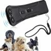 CATHERINE Dispositif Anti-aboiement De Chien à Double Canal Portable à Ultrasons Outil De Dressage De Chien 3 En 1 Avec Lampe De Poche LED