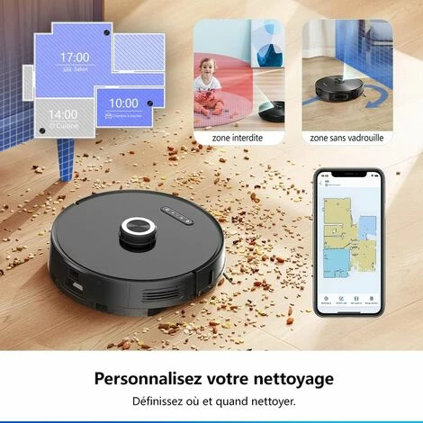 PROSCENIC M8 PRO Aspirateur robot 2 en 1 avec Collecteur automatique de poussières - Aspiration et lavage 3000 Pa - Navigation Laser PROSCENIC M8 PRO Aspirateur Robot 2 En 1 Avec Collecteur Automatique De Poussières - Aspiration Et Lavage 3000 Pa - Navigation Laser -Aspirateur et sac Soldes 57593648 3
