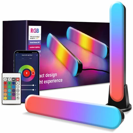 GUAZHUNIFR Lot de 2 smart lampe LED, RGB smart lampe bureau avec 26 effets d'éclairage et 8 modes de musique, gaming deco lampe, RGB Smart Lampe Bureau contrôlées par APP pour TV, PC, décoration de chambre GUAZHUNIFR Lot De 2 Smart Lampe LED, RGB Smart Lampe Bureau Avec 26 Effets D'éclairage Et 8 Modes De Musique, Gaming Deco Lampe, RGB Smart Lampe Bureau Contrôlées Par APP Pour TV, PC, Décoration De Chambre -Aspirateur et sac Soldes 57597832 1