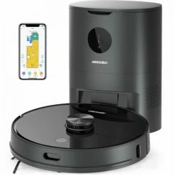 AIRROBO T10+ Aspirateur Robot Laveur Avec Collecteur Poussière Automatique, Laser Navigation, Aspiration 2700Pa, Contôle APP/Alexa, Nettoyage Sélectif De La Pièce, Idéal Pour Poils D'animaux