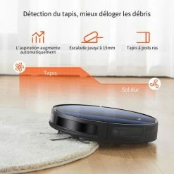 ULTENIC D5 - Aspirateur Robot Ultramince - Aspiration De 3000 Pa - Batterie 2600mAh - Connecté Bluetooth Et WIFI - Convient Aux Personnes âgées -Aspirateur et sac Soldes 59465144 3