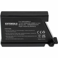 EXTENSILO Batterie Compatible Avec LG Hom-Bot VR1128R, VR1128SIL, VR1227R, VR1129RB Aspirateur, Robot électroménager (3400mAh, 14,4V, Li-ion)