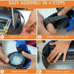 MEZHENG PNEUS Roues Pour IROBOT ROOMBA Séries 500, 600, 700, 800 Et 900 (Pack 2 Unités) Fabriqué En Espagne Antidérapant, Adhérence Exceptionnelle Et Montage Facile -Aspirateur et sac Soldes 61309826 4