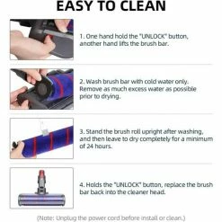 MEZHENG Brosse De Nettoyage Douce Accessoire De Tête De Nettoyage Avec Lumière LED Compatible Avec L'aspirateur à Main Sans Fil Dyson V11 V10 V8 V7 Pour Parquet -Aspirateur et sac Soldes 61309975 4