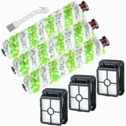 MEZHENG Piezas De Repuesto Para Bissell CrossWave Pet Pro 2306A Y CrossWave 1785 Series, 3 Paquetes 2460 Multisuperficie Pet Pro Brush Rolls + 3 Paquetes De Filtros De Vacío 1866, Comparación Con La Parte 1613568, 1608684