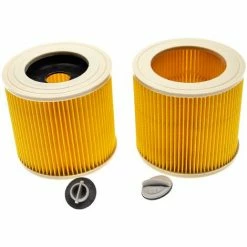 Vhbw Lot De 2x Filtres à Cartouche Compatible Avec Kärcher WD3P Extension Kit, WD 3 Premium Aspirateur à Sec Ou Humide - Filtre Plissé, Jaune -Aspirateur et sac Soldes 61351524 3