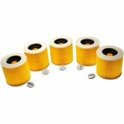 Vhbw Lot De 5x Filtres à Cartouche Compatible Avec Kärcher NT 27/1 ME Professional, NT 27/1 Aspirateur à Sec Ou Humide - Filtre Plissé, Jaune