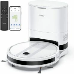 Aspirateur Robot , Laresar Robot Aspirateur Laveur De Sol 3000Pa 3 En 1 Avec Station D'auto-vidage,Balaye,Aspirateur Et Lave,200min D'Autonomie,Contrôle Avec Alexa/APP/Télécommande,pour Poils D'animaux