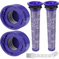 MEZHENG Filtre Pour Dyson V8/V7, Filtres De Rechange Lavable Pour Aspirateur Dyson V7/V8 Absolute Et Animal, Accessoire Aspirateur Pour Dyson V8 Avec 2 Post-Filtres HEPA, 2 Pré-Filtres, 1 Outil De Nettoyage
