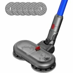 MEZHENG Tête De Vadrouille Electrique Pour Aspirateur Dyson V15 V11 V10 V7 V8, Accessoire De Brosse Dyson Avec Réservoir D'eau Amovible, 6 Vadrouilles Lavables, Accessoire Dyson Avec Phares à LED