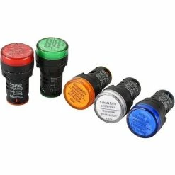 ARC-EN-CIéL Lot De 5 Voyants LED Lumineux Indicateur AD16-22D/S - 22 Mm 220 VAC 20 MA -Rouge/vert/jaune/bleu/blanc Arcenciél