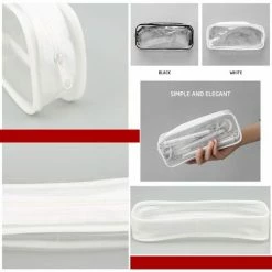 GRID COOL Sac à Crayons Transparent 2 Pièces, Trousse De Toilette Transparente, étui à Crayons , étui à Crayons à Fermeture éclair En PVC Imperméable Transparent Pour Le Stockage De Cosmétiques De Papeterie -Aspirateur et sac Soldes 64420430 3