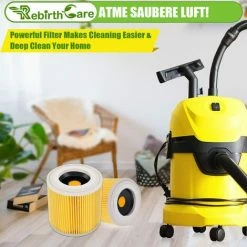 CESIèCLEFOU Lot De 2 Filtres à Cartouche Pour Kärcher WD3 PremiumFiltre WD3 - Filtre De Rechange Pour Aspirateur Kärcher Lefou -Aspirateur et sac Soldes 64903253 5