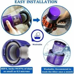 OSQI Lot De 2 Filtres De Rechange Lavables Pour Aspirateurs Dyson V10 Filtre De Rechange Dyson Pour La Série V10 SV12 3 OSQI Lot De 2 Filtres De Rechange Lavables Pour Aspirateurs Dyson V10 Filtre De Rechange Dyson Pour La Série V10 SV12 -Aspirateur et sac Soldes 65506227 4