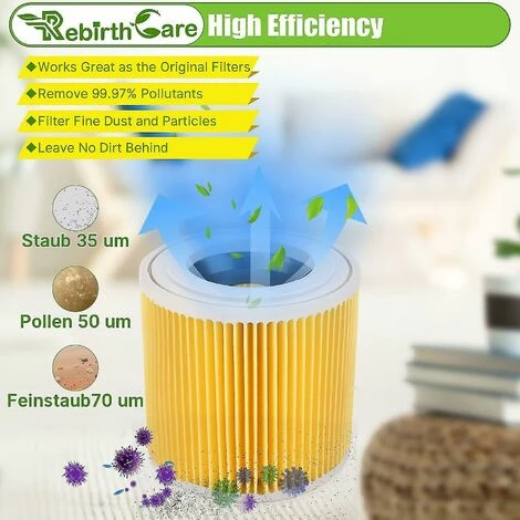 DONTODENT Starlight Lot de 2 filtres à cartouche pour Wd3 Premium Wd2 Wd3 Wd3p Wd3 Mv2 Mv3 Filtre Wd3 Filtre de rechange pour aspirateur Krcher 6.414-552.0/6414552 DONTODENT Starlight Lot De 2 Filtres à Cartouche Pour Wd3 Premium Wd2 Wd3 Wd3p Wd3 Mv2 Mv3 Filtre Wd3 Filtre De Rechange Pour Aspirateur Krcher 6.414-552.0/6414552 -Aspirateur et sac Soldes 67375659 2